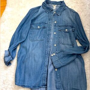 Blue soft denim-like shirt